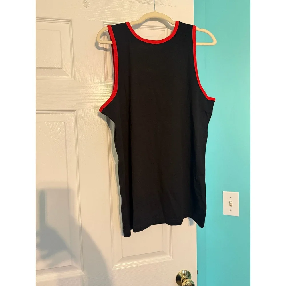 Polo Ralph Lauren Mens XL Classic Fit Cotton Tank Top Navy Blue Red Ringer Pony